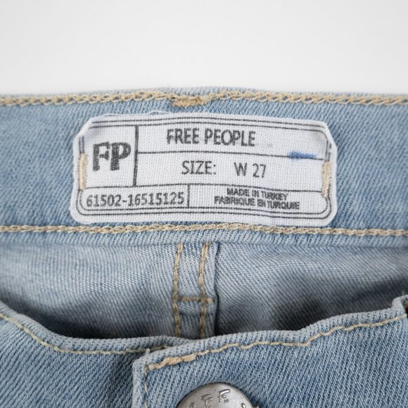 FREE PEOPLE light wash distressed skinny jeans size 27 - Picture 2 of 12